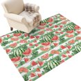 thumbnail image 1 of Washable Area Rugs 2.7x5 FT Watermelon Rugs for Living Room Non-Slip Soft Low-Profile Rectangle Watercolor Fruits Green Palm Leaves Striped Large Rug Carpet for Bedroom Dining Room Home Decor, 1 of 8