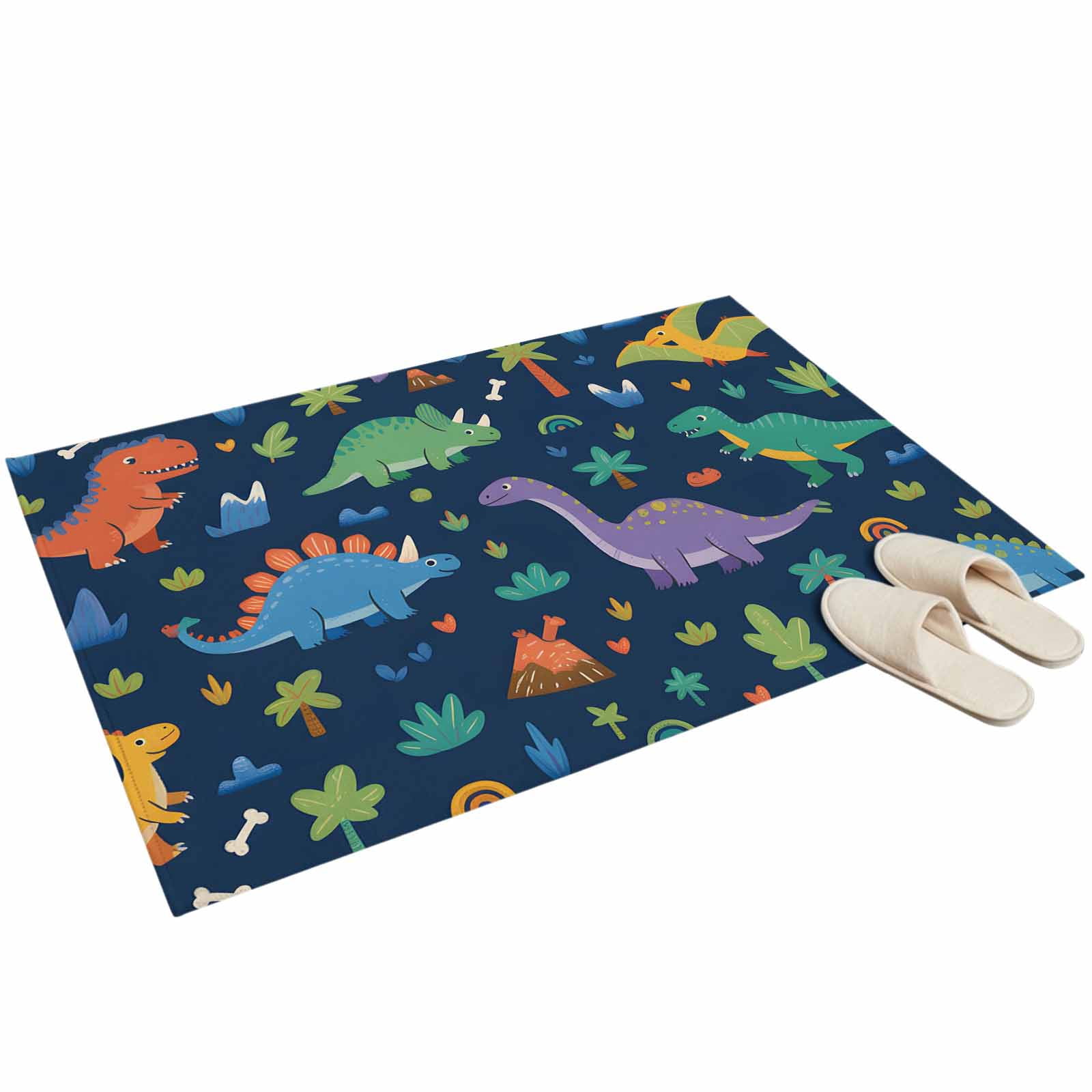 Washable Area Rugs 2x3ft Dinosaurs Throw Rug Non-Slip Soft Non-Shedding ...