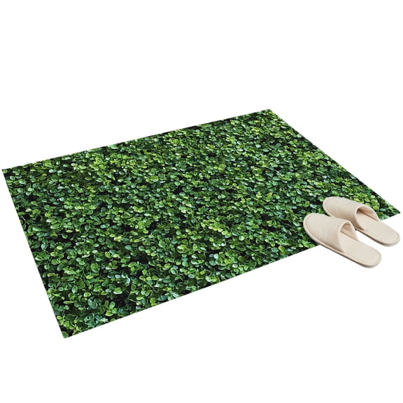 Washable Area Rugs 2x3ft Green Leaves Throw Rug Non-Slip Soft Non-Shedding Low-Profile Rectangle Spring Botanical Budding Leaf Plants Small Rug Carpet for Living Room Bedroom Dining Room Home Decor