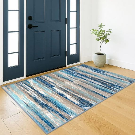 Brisasol Washable Rug with Rubber Backing 3x5 Abstract Area Rug for Entryway Non Slip Printed Soft Throw Rugs Door Rugs for Entry Bedroom Kitchen Home