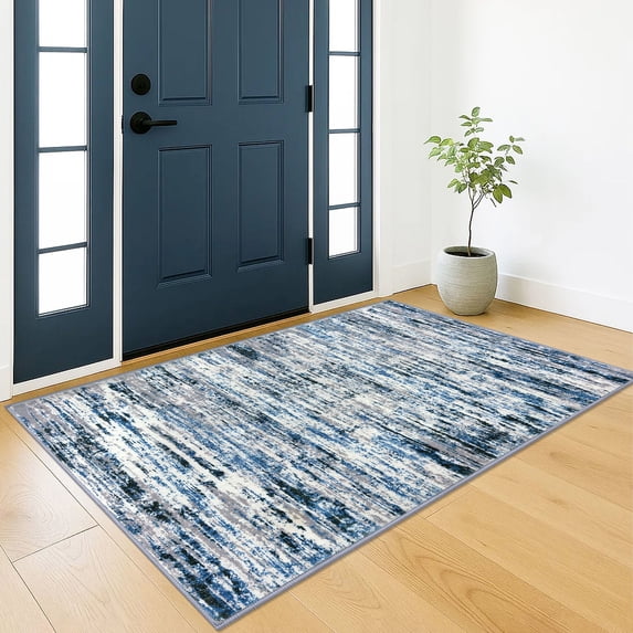 Brisasol Washable Rug with Rubber Backing 3x5 Abstract Area Rug for Entryway Non Slip Printed Soft Throw Rugs Door Rugs for Entry Bedroom Kitchen Home