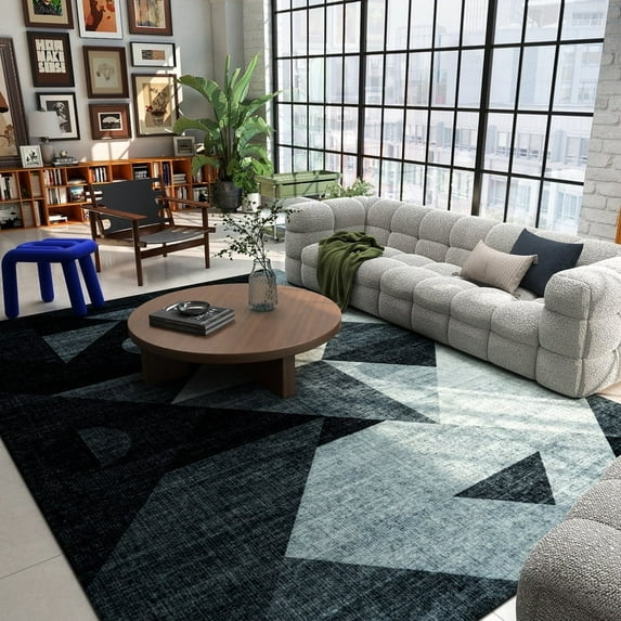 Washable Area Rugs 5x7, 5x7 Area Rugs for Living Room Bedroom, Indoor Non-Slip Large Oriental Accent Throw Carpet for Kitchen Entryway Bathroom Office, Multicolor