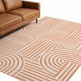 thumbnail image 1 of Washable Area Rugs 5x8 FT Orange Boho Rugs for Living Room Non-Slip Soft Non-Shedding Low-Profile Rectangle Abstract Geometric Curves Lines Modern Large Rug Carpet for Bedroom Dining Room Home Decor, 1 of 8
