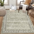 thumbnail image 1 of Washable Area Rugs 8x10 for Living Room, VintageFloor Carpet with Non-Slip Backing, Low Pile, for Home Office(Tan), 1 of 7