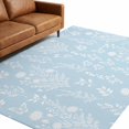 thumbnail image 1 of Washable Area Rugs 9x12 FT Light Blue Botanical Rugs for Living Room Non-Slip Non-Shedding Low-Profile Rectangle Spring Summer Chic Wildflowers Large Rug Carpet for Bedroom Dining Room Home Decor, 1 of 8