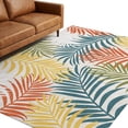 Washable Area Rugs 9x12 FT Orange Green Yellow Palm Leaves Rugs for ...