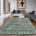 thumbnail image 1 of Washable Area Rugs 9x12 Large for Living Room, VintageFloor Carpet with Non-Slip Backing, Low Pile, for Playroom Nursery Room(Green), 1 of 7