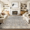 thumbnail image 1 of Washable Area Rugs, Beige Yellow 5'X7' Antique Distressed Large Rug for Living Room, Modern Non Slip Stain Resistant Vintage Print Accent Carpet Floor Mat for Bedroom Dining Office Farmhouse, 1 of 6