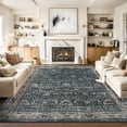 thumbnail image 1 of Washable Area Rugs, Black 9'X12' Antique Distressed Large Rug for Living Room, Modern Non Slip Stain Resistant Vintage Print Accent Carpet Floor Mat for Bedroom Dining Office Farmhouse, 1 of 6
