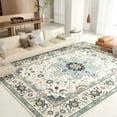 thumbnail image 1 of Washable Area Rug for Living Room, NovDeco 9'x12' Non-Slip Vintage Persian Light Blue Indoor Rug, Stain Resistant Carpet for Bedroom, Dinning Room, 1 of 11