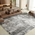 thumbnail image 1 of Washable Area Rug for Living Room, NovDeco 9'x12' Non-Slip Neutral Abstract Gray Indoor Rugs, Low Pile Stain Resistant Carpet for Bedroom Kitchen, 1 of 11