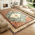 thumbnail image 1 of Washable Area Rug for Living Room, NovDeco 8'x10' Non-Slip Vintage Oriental Indoor Rug, Soft Low Pile Stain Resistant for Bedroom Office Dining Room, 1 of 11