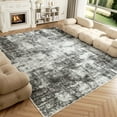 thumbnail image 1 of Washable Area Rug for Living Room, NovDeco 8'x10' Non-Slip Neutral Abstract Gray Indoor Rugs, Low Pile Stain Resistant Carpet for Bedroom Kitchen, 1 of 11