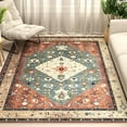 thumbnail image 1 of Washable Area Rug for Living Room, NovDeco 5'x7' Non-Slip Vintage Oriental Indoor Rug, Soft Low Pile Stain Resistant for Entryway, Nursery, Office, 1 of 11