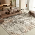 thumbnail image 1 of Washable Area Rug for Living Room, NovDeco 9'x12' Non-Slip Neutral Abstract Beige Indoor Rug, Low Pile Stain Resistant Carpet for Bedroom, Kitchen, 1 of 11