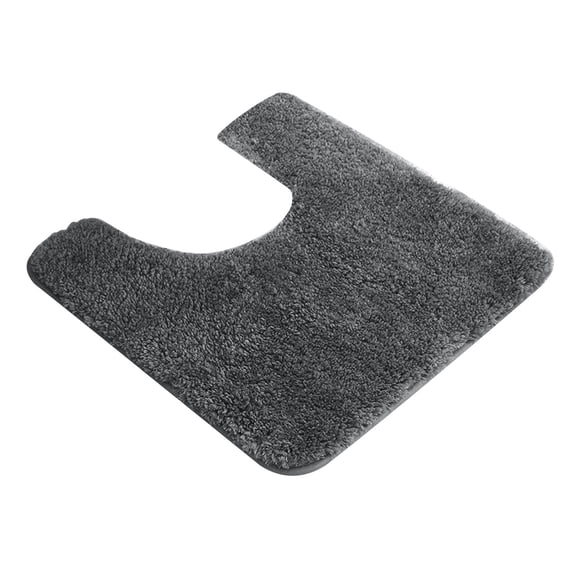 Washable Bath Mat U-Shaped Contour Rug Thickened Microfiber Water Absorbent Bathroom Rugs For Toilet Base Dark Gray