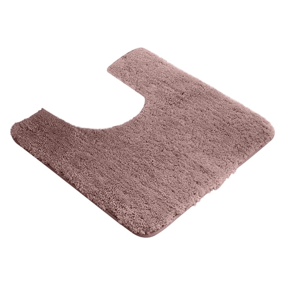 Washable Bath Mat U-Shaped Contour Rug Thickened Microfiber Water Absorbent Bathroom Rugs For Toilet Base Pink