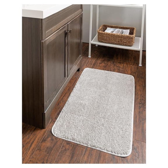 Washable Bath Mats - Bano Everyday Shag Bath Rug 1'8 x 2'7 - Soft Absorbent Non-Slip Quick Dry Bathroom Mats - Modern Decor