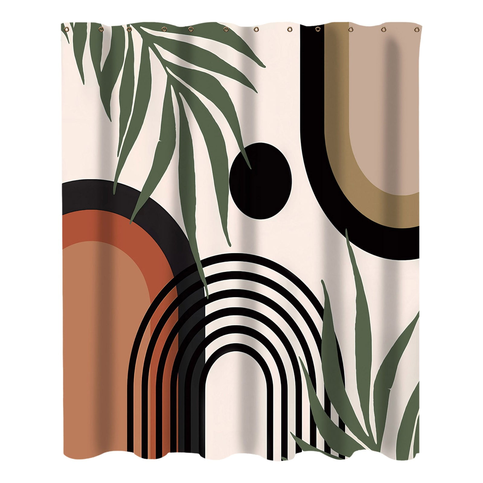 Washable Bathroom Curtain Liners Set with Hooks Boho Waterproof Modern ...