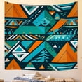 thumbnail image 1 of Washable Boho Decor Symmetrical Tapestry for Living Room College Office - Simplicity Diamonds Minimalistic Tapestry Curtain 51x59 Inches Durable Line Art Boho Tribal Tapestry Curtain, 1 of 5