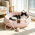 thumbnail image 1 of Washable Cat Bed for Indoor Cats Cave Cat Bed Cat Beds for Indoor Cats Cat Scratcher Bed Cat Scratching Bed All Season Pet Nest Durable Pink Pet Furniture for Kittens, 1 Pack, 1 of 5
