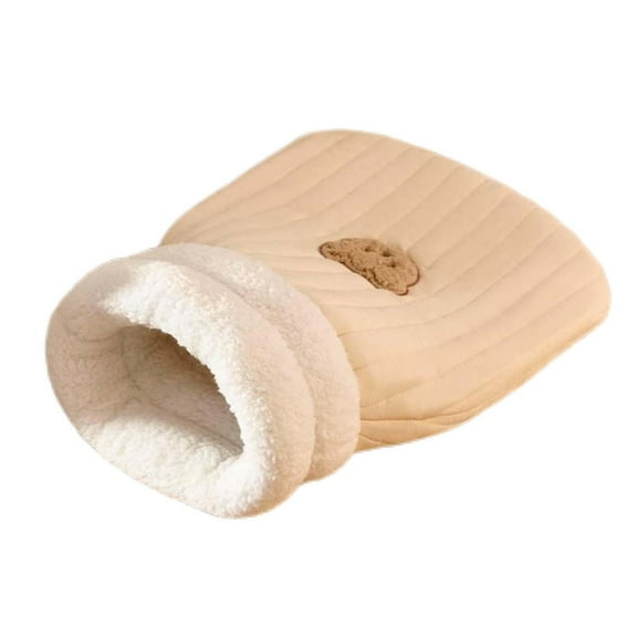 Washable Cat Bed Sleeping Bag, Cozy Cat Cave and Small Dog Bed, Insulated Plush Pet Cave, Hooded Warm Pet Sleeping Bag, Soft Portable Pet House for Indoor Cats and Dogs