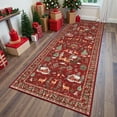 thumbnail image 1 of Washable Christmas Runner Rug, Non-Slip Hallway and Kitchen Floor Mat with Festive Holiday Designs, Low Pile Rug for Entryway and Living Room Decor(A), 1 of 2