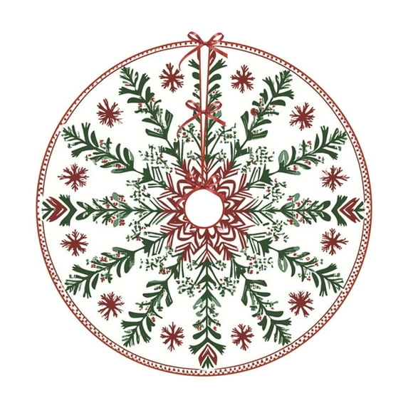 Washable Christmas Tree Skirt, High-Definition Printed Christmas Tree Rug, Short Pile Polyester Decor for Holiday Ambiance, Ideal for Small and Medium Christmas Trees
