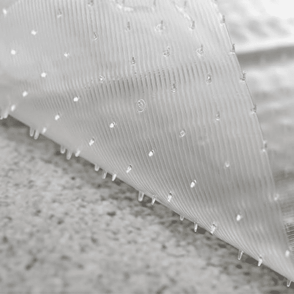 Washable Clear Vinyl Floor Runner, Non-Slip Low-Pile Carpet Protector, 27x15 Inches, Durable and Easy to Clean for Home and Office Use