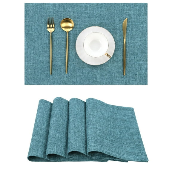 Washable Cloth Placemats Set of 4 Heat Resistant Non Slip Double Layer Thick Fabric Fall Table Place Mats