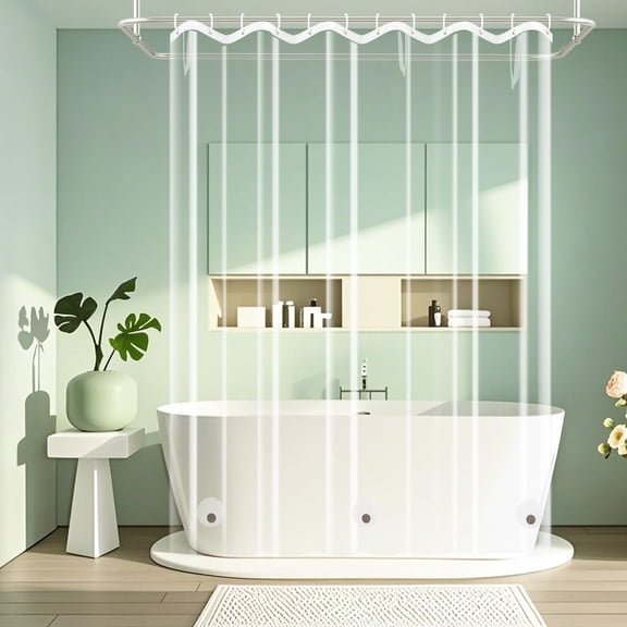 Washable Cloth Shower Liner Odorless Hotel Quality, Neutral Lightweight