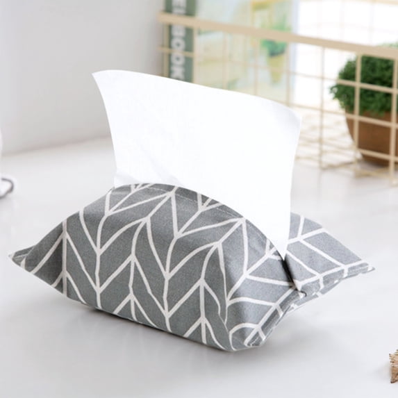 Washable Cloth Tissue Box Cover, Breathable Cotton Linen Fabric Paper Towel Holder with Drawer Style for Easy Access, Ideal for Living Room Bedroom Office Car