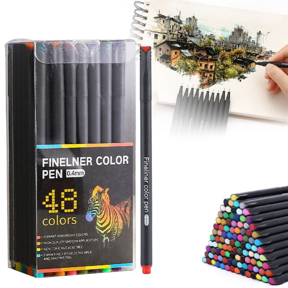 Washable Colored Outline Markers Set Liner Needle Pen Assorted Colors Smooth Writing Drawing Marker Pens 0.4mm1pc