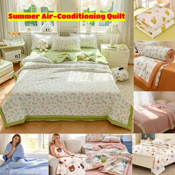Washable Cooling Comforter, Fade Resistant Summer Quilt, Lightweight Breathable Air Conditioning Blanket, Durable Soft Microfiber Bedspread, A78.74" X 59.06", AKLJWH