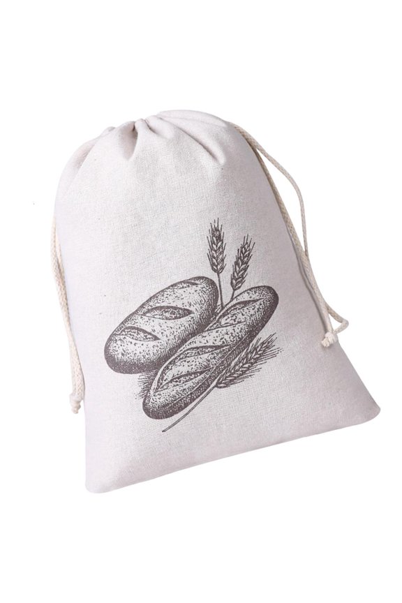 Washable Cotton Bread Bag with Lining Secure Drawstring Design Perfect For French Bread Sourdough Buns Bakery Storage