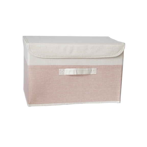 Washable Cotton Linen Fabric Folding CD Storage Box Foldable Bins Toys Organizer With Lid Storage Basket Laundry Basket