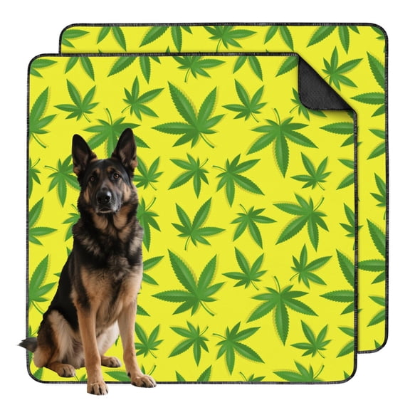 Washable Crate Pad Liners for Dogs, Absorbent and Stylish Mat for Kennels and Indoor Containment (Plant patterns, 48"x48")