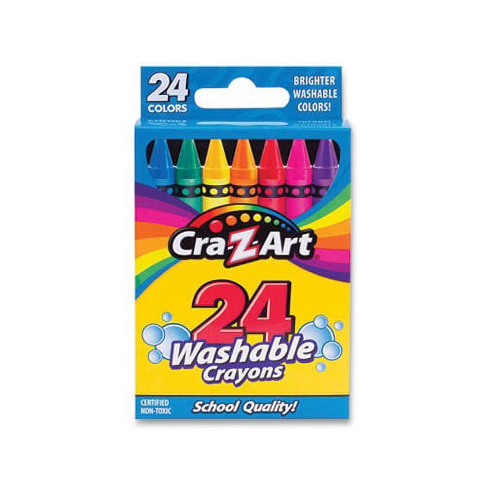 Washable Crayons Assorted, 24/Pack