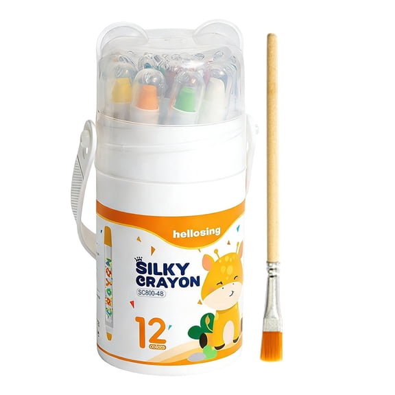 Washable Crayons for teens, Easy Grip Design Worry-Free Art Set, Non-Toxic Twistable Crayons for teen, Smooth Drawing Oil Pastels for office Supplies, A Box of Crayons (12 Colors)