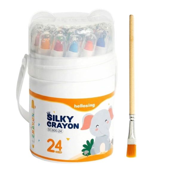 Washable Crayons for teens, Easy Grip Design Worry-Free Art Set, Non-Toxic Twistable Crayons for teen, Smooth Drawing Oil Pastels for office Supplies, A Box of Crayons (24 Colors)