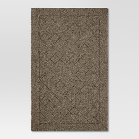 Washable Diamond Tufted And Hooked Accent Rug Tan, Multiple Sizes
