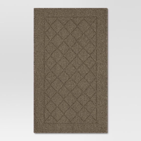 Washable Diamond Tufted And Hooked Accent Rug Tan, Multiple Sizes