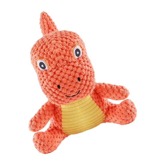 Washable Dinosaurs Squeaky Dog Toy: Chew Portable Size for Travel Dentals Care Entertainment for Anxious Pet Dentals