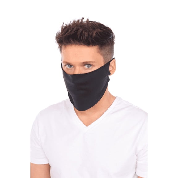 Washable Disposable Black Face Masks, 2 Ply Adjustable Mask, 3 Pack, One Size Fits All, (OSFA)