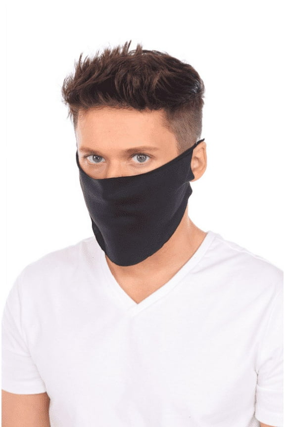 Washable Disposable Black Face Masks, 2 Ply Adjustable Mask, 3 Pack, One Size Fits All, (OSFA)