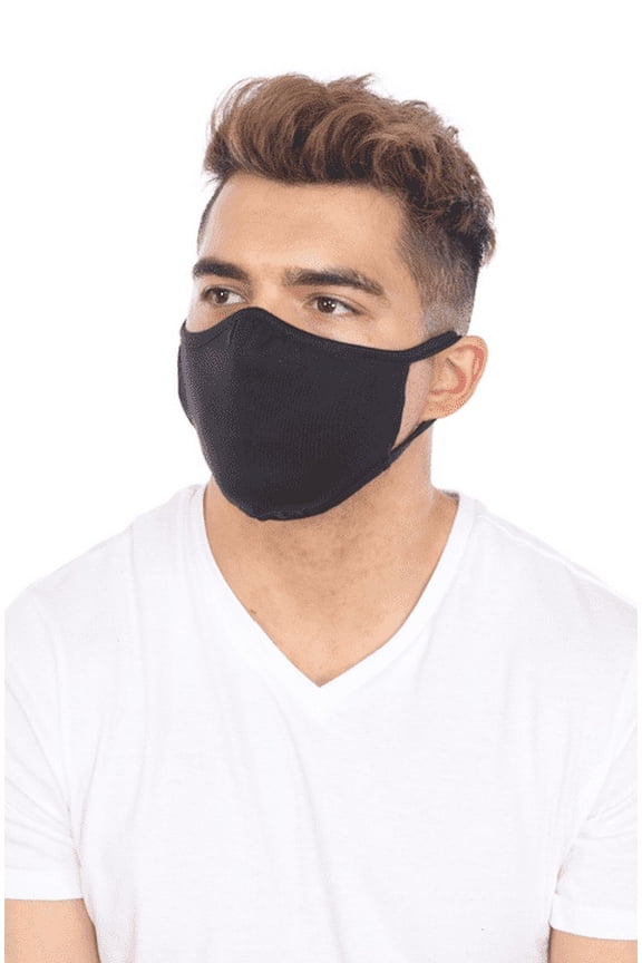 Washable Disposable Black Face Masks, 2 Ply Mask, 3 Pack, Small and Medium, (S/M)