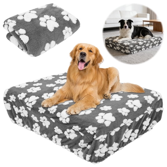 Washable Dog Bed Cover Waterproof Soft Cotton Velvet Dog Bed Cover Replacement Only Fitted Reusable for Pet (35.83x27.17x7.87in/44.09x35.04x7.87in)