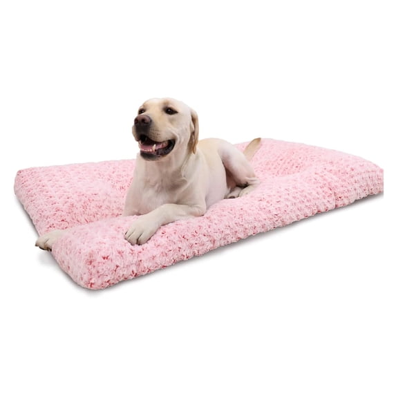 Washable Dog Bed Deluxe Plush Crate Beds Comfy Kennel Pad Anti-slip Pet ...