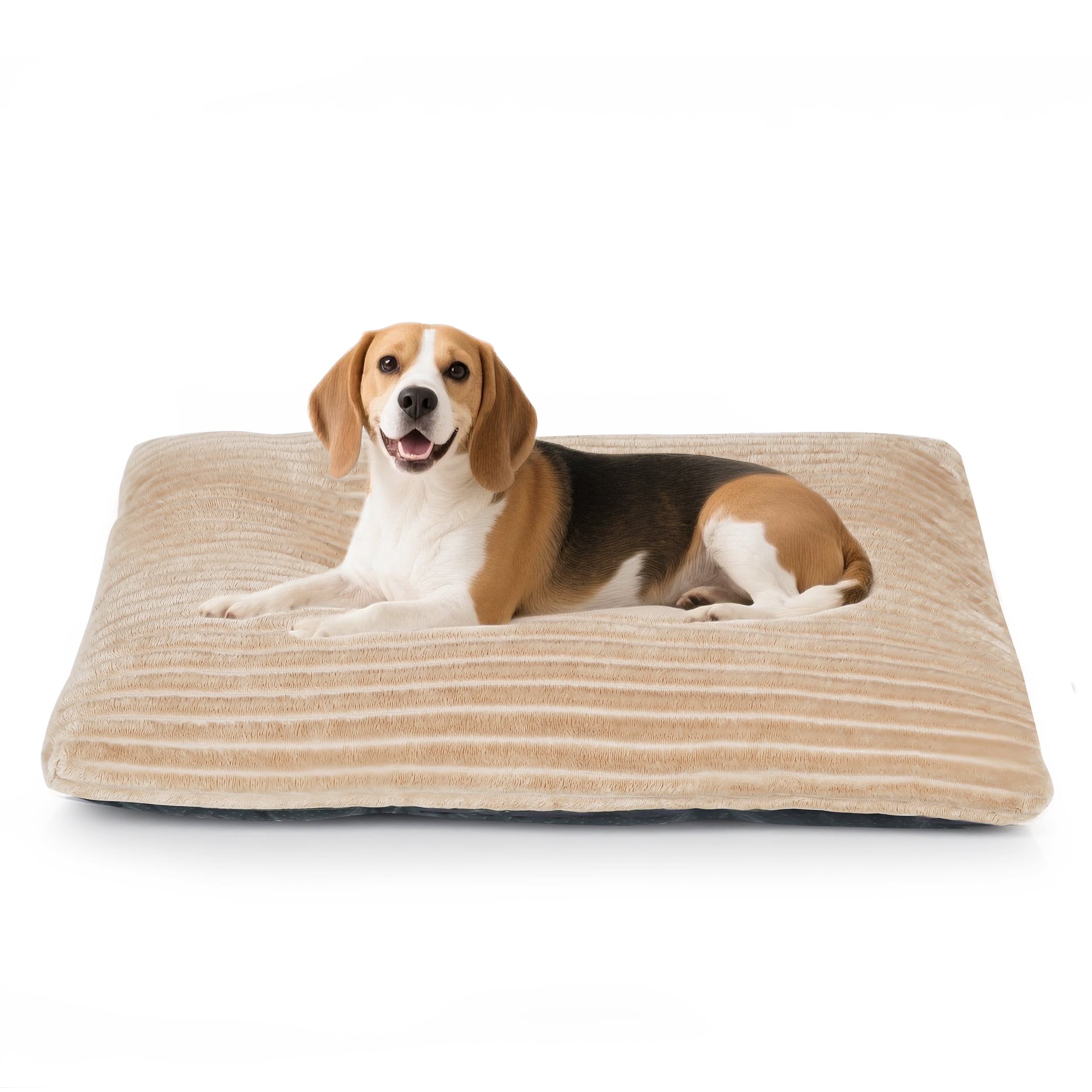 Washable Dog Bed Deluxe Plush Dog Crate Beds Comfy Kennel Pad Anti-Slip Pet Sleeping Mat for Large, Jumbo, Medium, Small Dogs Breeds, 30"x20", Brown
