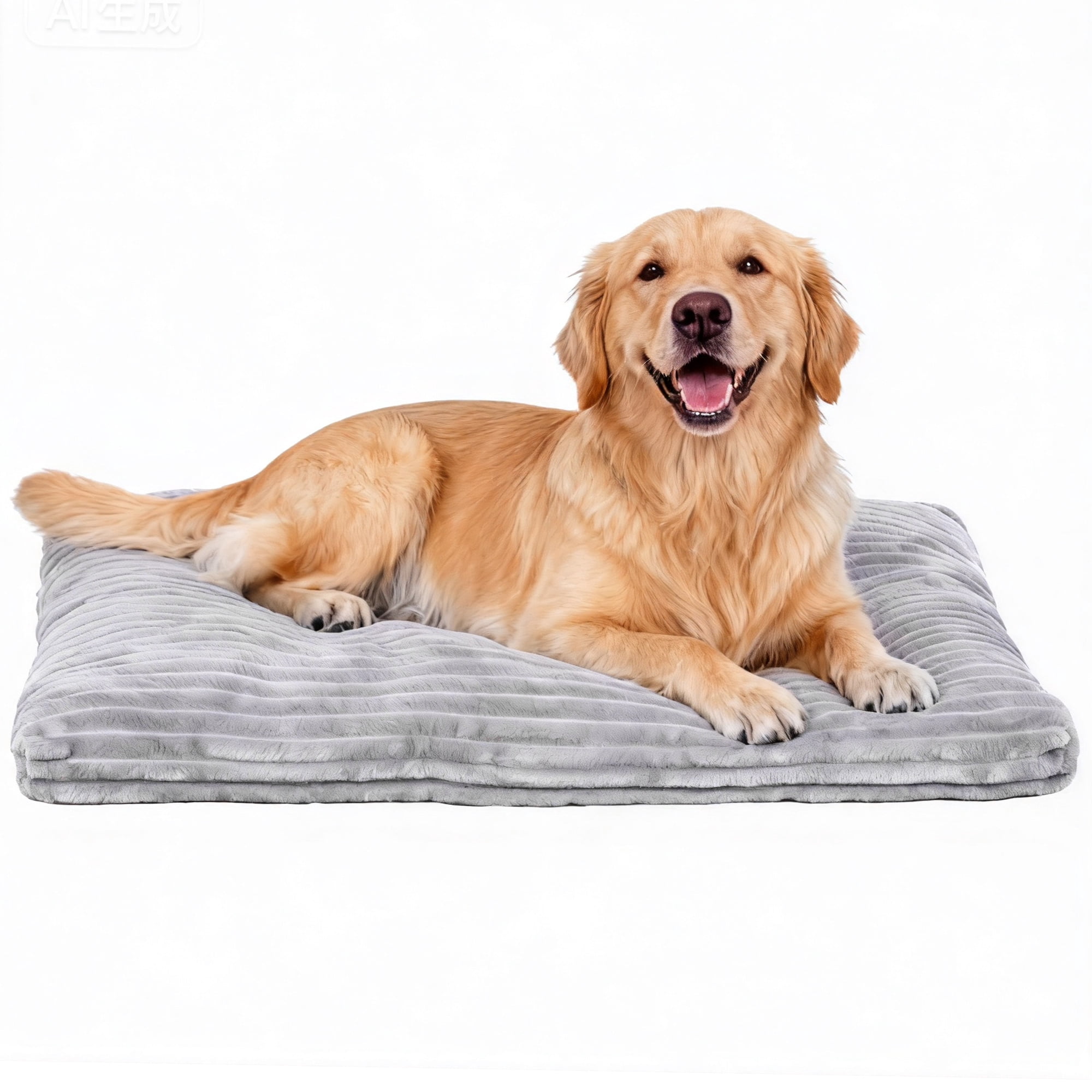Small Dog Bed 23x18 inch Plush Soft Dog Cage Bed Washable Dog Mat with Non-Slip Bottom for Small Dogs Cat Gray